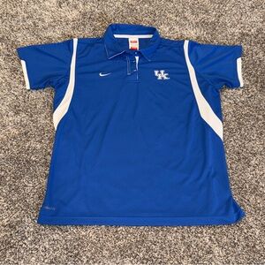 University Of Kentucky UK Wildcats Nike Dri Fit Polo Mens Shirt XL Blue